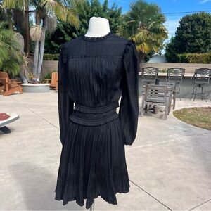 Anthropologie Current Air Black long sleeve ruffle mini dress